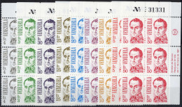 **/bof 1987, "Simon Bolivar", Komplette Serie 9 Werte, In Postfrischen Sechserblöcken Vom Rechten Oberrand, Mi. 2502-251 - Venezuela