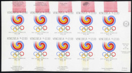 ** 1988, Olympische Sommrspiele Seoul 10 Werte Im Kleinbogen Ungezähnt, Leicht Verschnitten Mit Rotfeldern Im Oberen Ran - Venezuela