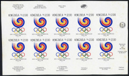 ** 1988, Olympische Sommrspiele Seoul 10 Werte Im Kleinbogen Ungezähnt, Mi. 2551 U - Venezuela