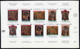 ** 1994, "Weihnachten", Kleinbogen Ungezähnt, Farben Total Verschoben, Postfrisch, Mi. 2847-2856 U - Venezuela