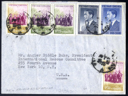 Cover 1957/60, Lot Vier Frankierte Auslandsbriefe In Die USA - Vietnam