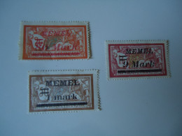 MEMEL FRANCE MLN STAMPS  3 OVEPRINT - Gebruikt