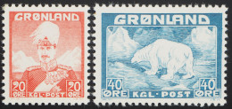 1946 Grönland; Serie Freimarken König Christian X; **/MNH, MiNr. 26/27, ME 42,- - Autres & Non Classés