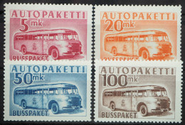 1952 Finnland; Serie Paketmarken Autobus, Postfrisch/MNH, MiNr. 6/9, ME 70,- - Sonstige & Ohne Zuordnung