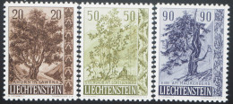 1958 Liechtenstein; Serien Bäume Und Sträucher (II), **/MNH, MiNr. 371/73, ME 30 - Sonstige & Ohne Zuordnung