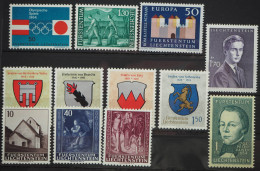 1964 Liechtenstein; Jahrgang In Den Hauptnummern Komplett, **/MNH, ME 15,- - Otros & Sin Clasificación