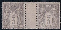 France N°87 - Paire Interpanneau - Neuf * Avec Charnière - TB - 1876-1898 Sage (Type II)