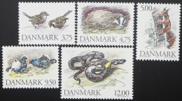 1994 Dänemark; Serie Einheimische Tiere, Postfrisch/MNH, MiNr.1086/90, ME 14,- - Sonstige & Ohne Zuordnung