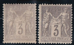 France N°87 - 2 Nuances Différentes - Neuf * Avec Charnière - TB - 1876-1898 Sage (Type II)