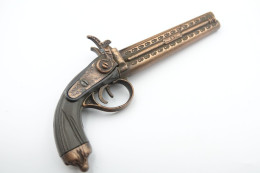 Vintage TOY GUN : COIBEL DOUBLE BARREL FLINTLOCK - L=14cm - 19??s - Made In Spain - Keywords : Cap - Revolver - Pistol - Armes Neutralisées