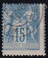 France N°90 - Variété Piquage à Cheval - Oblitéré - TB - 1876-1898 Sage (Type II)