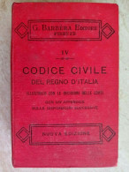 Codice Civile Del Regno D'Italia Barbera Editore Firenze 1927 Barbera Editore Firenze Periodo Fascista - Rechten En Economie