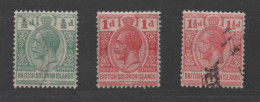 British Solomon Islands, Used, 1914 - 1923, Michel 37, 38, 51, King George V - Isole Salomone (...-1978)