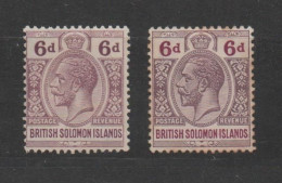 British Solomon Islands, MH, King George V, Color Variation - Salomonen (...-1978)