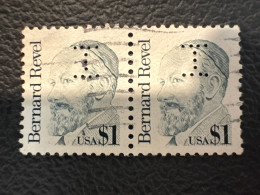 1986  2 X1$ Bernard Revel Perfins Stamp - Perfins