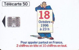 F685 08/1996 - MÉMORISATION À 10 CHIFFRES " Personnage Allo ! " - 50 SC7 -  - (verso : N° Deux Lignes Centrées) - 1996