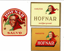 3 étiquette Cigares HOFNAR Carlton Rigoletto Salvo Tabac - Etiquetas