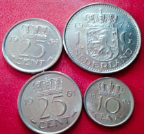 PAYS BAS LOT De 4 Pieces 1958 - 1961 - 1963 -  1973 N°19 - Provinciale Munten