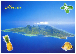 CP VUE AERIENNE DE L' ÎLE MOOREA POLYNESIE FRANCAISE DANS L'ARCHIPEL DE LA SOCIETE TRES BON ETAT REF1A-CP-MOR-317 - Polynésie Française