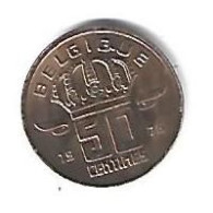 *belguim 50 Centimes  Boudewijn  1976  French Large 7  Xf++ - 50 Cents