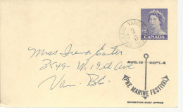 24408) Canada Vancouver PNE Exhibition Post Office Postmark Cancel 1961 - Vancouver