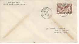 24443) Canada Gold Bar Postmark Cancel 1937 Air Mail Closed Post Office  - Luchtpost