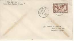 24443) Canada Gold Bar Postmark Cancel 1937 Air Mail Closed Post Office  - Airmail