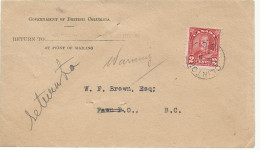 24444) Canada Clinton Postmark Cancel 1931  Closed Post Office  - Lettres & Documents