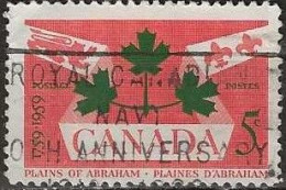 CANADA 1959 Bicententary Of Battle Of Quebec - 5c - Maple Leaves AVU - Gebruikt