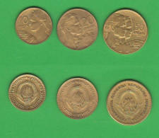 Jugoslavia 10 + 20 + 50 Dinara 1963 Yougoslavie Bronze Typological Coin - Jugoslawien