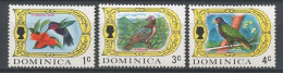 DOMINIQUE 1969 N° 264 266 267 ** Neufs MNH Superbes C 3.15 € Faune Oiseaux  Birds Perroquet Colibri Ramier Animaux - Dominica (...-1978)