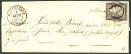 Lettre 1 Janvier 1849. No 3, Obl Cad 15 Montbrison Sur Lettre Pour Paris, Superbe. - RRR - 1849-1850 Cérès