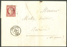 Lettre No 6, Carmin, Nuance Foncée, Obl Pc 1730 Sur Lettre De Limoges 25 Juil 52 Pour Bessines, Jolie Pièce. - TB. - R - 1849-1850 Ceres