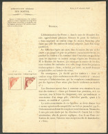 (*) Circulaire (1 Feuillet) De Retrait Du Vermillon Datée Du 1 Décembre 1849, Très Jolie Pièce Rarissime (cote Maury: - 1849-1850 Cérès