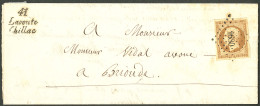 Lettre No 9d, Bistre-brun Foncé, Obl Pc 1680 Sur Lettre Avec Cursive "41/Lavoute/Chillac" Pour Brioude, Jolie Pièce. - T - 1852 Louis-Napoleon