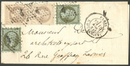 Lettre Piquage Susse. No 11 (deux Ex) + 27 Paire Verticale (un Ex Pli), Sur Lettre Locale De Paris 10 Nov 63, Associatio - 1853-1860 Napoleon III