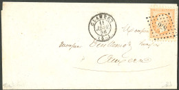 Lettre Piquage De Clamecy. No 16 Obl Pc 876 Sur Lettre De Clamecy 11 Janv 56, En Double Pour Auxerre, Superbe. - RRR - 1853-1860 Napoléon III.