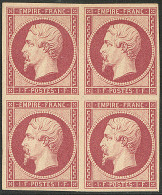 (*) Réimpression. No 18d, Bloc De Quatre, Très Frais. - TB (cote Spink-Maury : - 1853-1860 Napoleon III