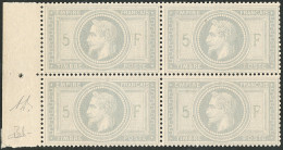 ** No 33, Violet-gris, Bloc De Quatre Bdf, Superbe. - RRR - 1863-1870 Napoleon III Gelauwerd