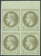 ** Rothschild. No 25c, Bloc De Quatre Bdf (deux Ex *), Très Frais. - TB. - R - 1863-1870 Napoléon III Lauré