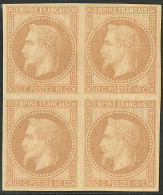 * Rothschild. No 28A, Bistre Type I, Bloc De Quatre, Très Frais. - TB - 1863-1870 Napoléon III Lauré