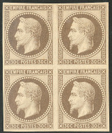 ** Rothschild. No 30c, Bloc De Quatre (deux Ex *), Très Frais. - TB - 1863-1870 Napoleon III Gelauwerd