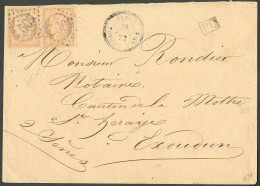 Lettre Ordou. No 38 Paire Obl Gc 5097, Sur Enveloppe Avec Cachet "Ordou Turquie D'Asie" 28 Juil 72, Pour Exoudun Avec Ca - 1870 Beleg Van Parijs