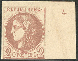 (*) Report I. Petit Chiffre En Marge. No 40Aa, Bdf Avec Chiffre "4", Jolie Pièce. - TB. - RR - 1870 Emisión De Bordeaux