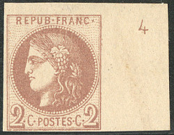 (*) Report I. Petit Chiffre En Marge. No 40Aa, Bdf Avec Chiffre "4", Jolie Pièce. - TB. - RR - 1870 Uitgave Van Bordeaux