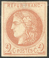 * Report I. No 40Ab, Brun-rouge Impression Fine, Aminci En Bordure Supérieure Mais Jolie Pièce. - TB. - R - 1870 Emission De Bordeaux