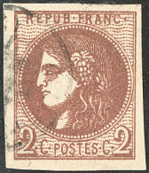 No 40Bc, Froissure D'angle Mais Superbe Nuance. - TB. - R - 1870 Bordeaux Printing