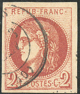 No 40Bf, Pelurage Au Verso Mais Superbe D'aspect - 1870 Emisión De Bordeaux