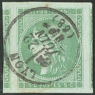 No 42Bi, Vert-émeraude, Deux Voisins, Obl Cad De Lyon, Jolie Pièce. - TB - 1870 Bordeaux Printing