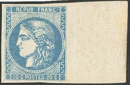 * No 46Ac, Bleu-gris, Bdf, Pli Le Long Du Filet Mais Jolie Pièce. - TB. - R - 1870 Uitgave Van Bordeaux